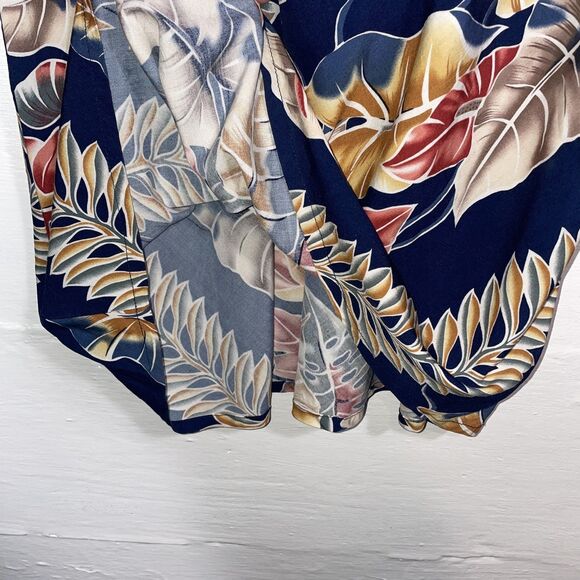 Vintage Hilo Hattie Hawaiian Original Maxi Dress Navy Tropical Floral XL 80s 90s - Picture 6 of 10